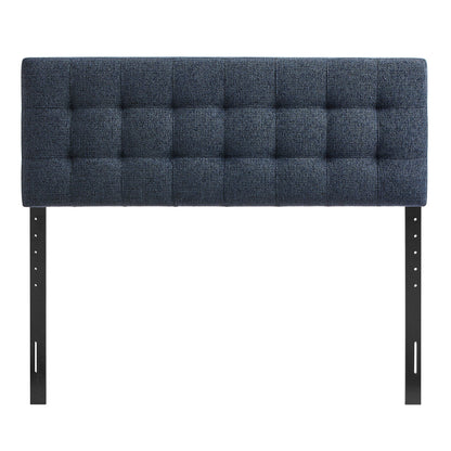 Lily Upholstered Headboard by Modway blue-gray fabric with tufted square panels on Tampa Home & Garden Store