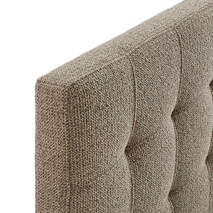 Lily Upholstered Headboard taupe boucle fabric close-up on Tampa Home & Garden Store