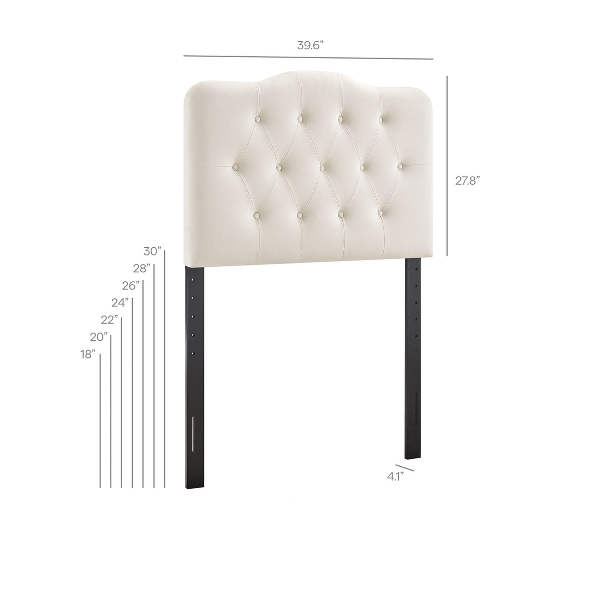 Headboard Annabel stain-resistant velvet cream tufted diamond upholstery by Modway HouseOfZazla on Tampa Home & Garden Store