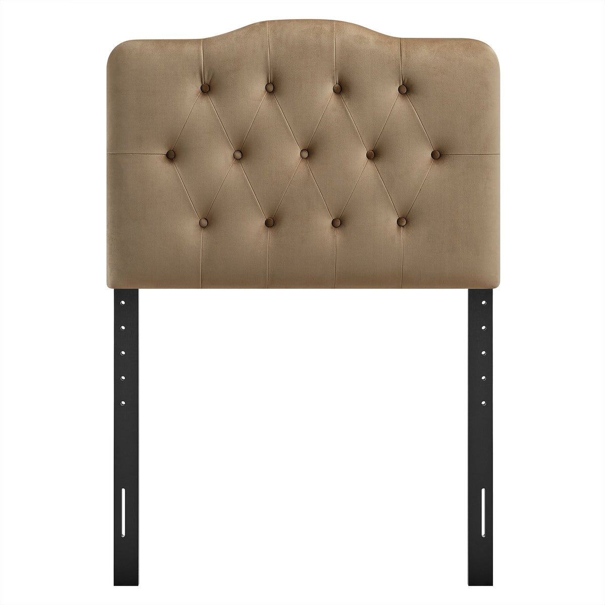 Annabel stain-resistant velvet headboard by Modway in tan with diamond tufting on Tampa Home & Garden Store