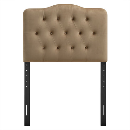 Annabel stain-resistant velvet headboard by Modway in tan with diamond tufting on Tampa Home & Garden Store