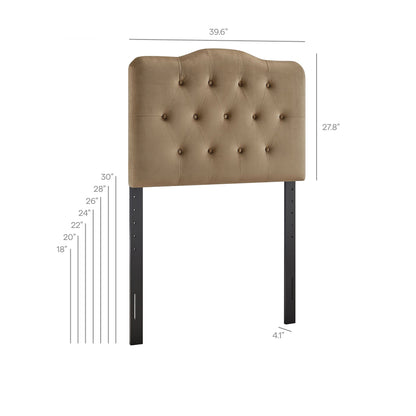 Annabel stain-resistant performance velvet headboard, tan tufted with diamond buttons by Modway on Tampa Home & Garden Store
