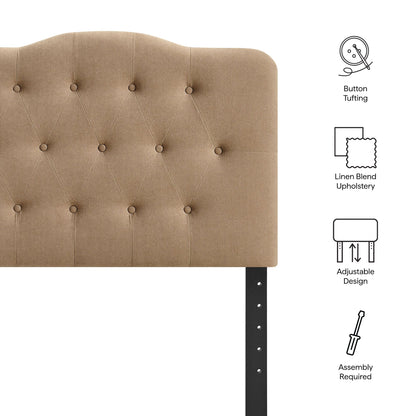 Annabel Premium Linen Blend Headboard beige tufted linen blend upholstery by Modway on Tampa Home & Garden Store