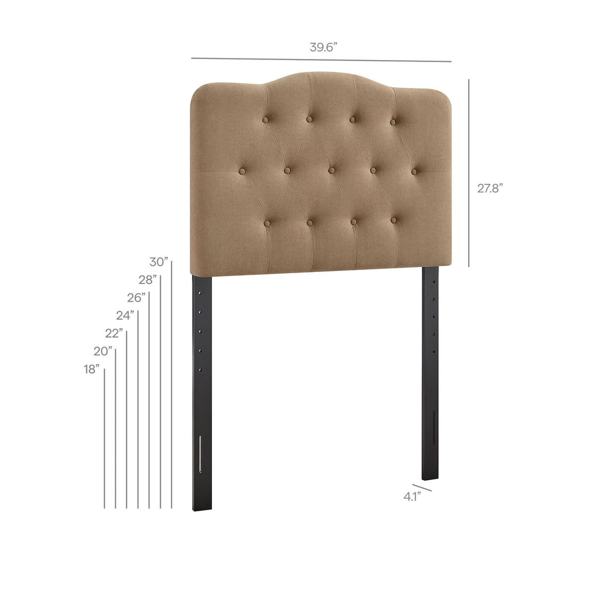 Annabel Premium Linen Blend Headboard tan tufted fabric with diamond buttons HouseOfZazla on Tampa Home & Garden Store