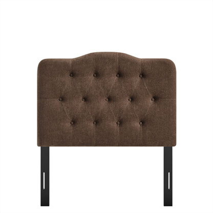 Annabel Premium Linen Blend Headboard by HouseOfZazla, tufted linen with diamond buttons on Tampa Home & Garden Store