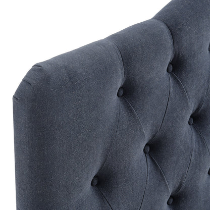 Annabel Premium Linen Blend Headboard by Modway, navy blue tufted linen fabric on Tampa Home & Garden Store