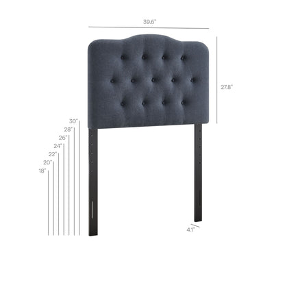 Annabel premium linen blend headboard, dark blue tufted fabric by Modway on Tampa Home & Garden Store