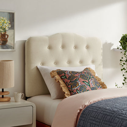 Annabel Premium Linen Blend Headboard by Modway in beige tufted fabric on Tampa Home & Garden Store