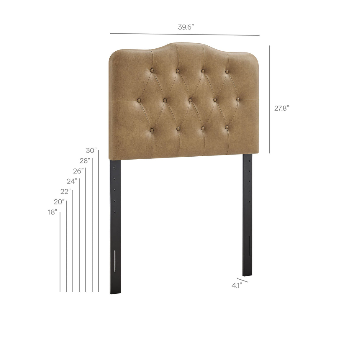 Annabel faux leather headboard by Modway, tan tufted with diamond stitching on Tampa Home & Garden Store