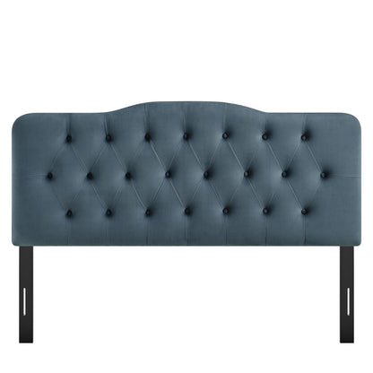 Annabel Stain-Resistant Velvet Headboard blue tufted curved top by Modway on Tampa Home & Garden Store