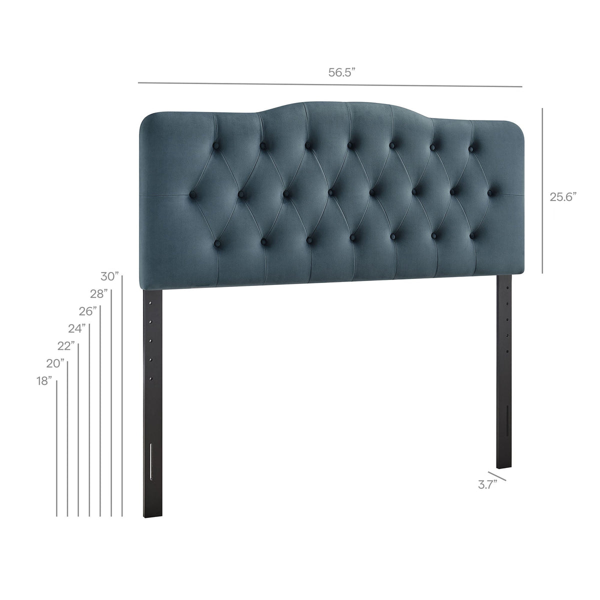 Annabel stain-resistant velvet headboard in blue with diamond tufting by Modway on Tampa Home & Garden Store