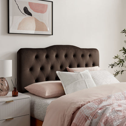 Annabel stain-resistant performance velvet headboard by Modway, dark brown tufted fabric on Tampa Home & Garden Store