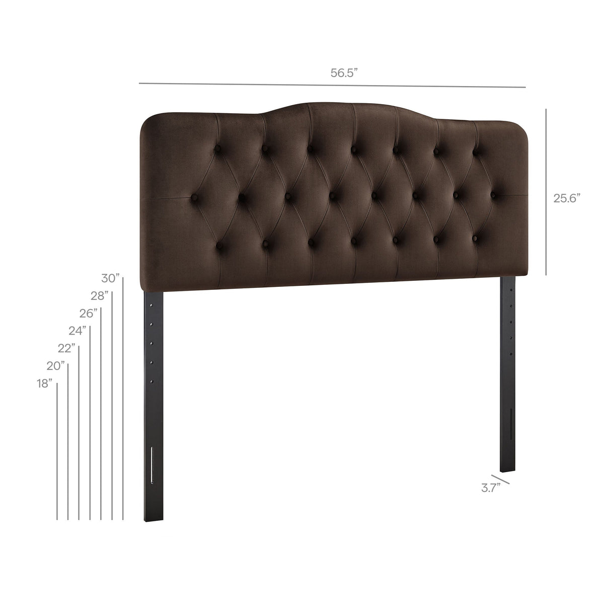 Annabel stain-resistant velvet headboard in brown tufted fabric by HouseOfZazla on Tampa Home & Garden Store