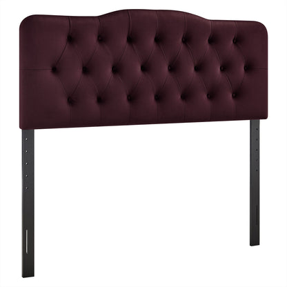 Annabel stain-resistant velvet headboard by Modway, burgundy tufted velvet with metal legs on Tampa Home & Garden Store