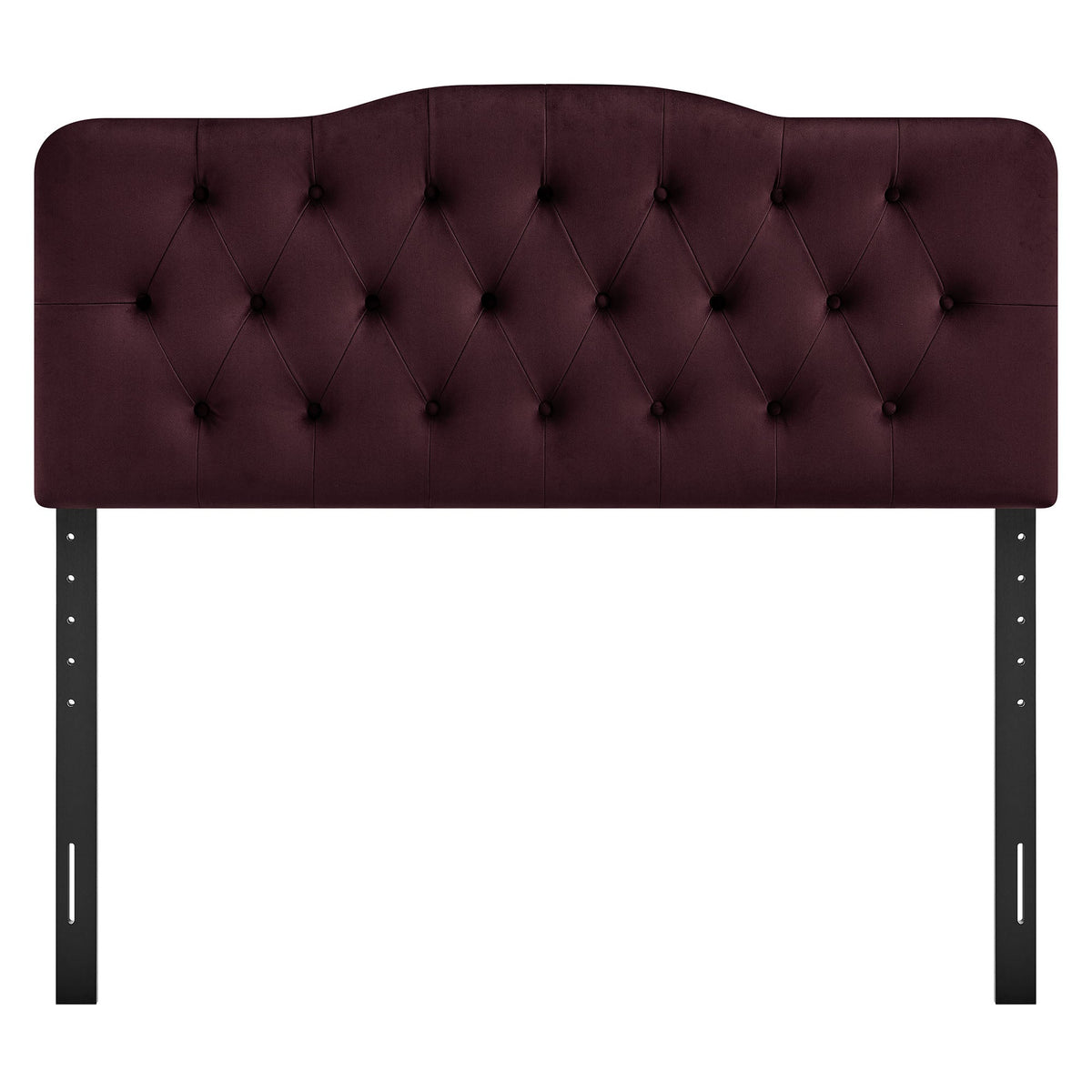 Annabel stain-resistant performance velvet headboard in burgundy with diamond tufting on Tampa Home & Garden Store