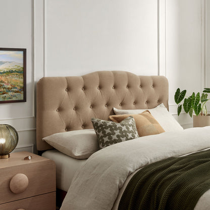 Annabel Premium Linen Blend Headboard by Modway, beige tufted upholstery (HouseOfZazla) on Tampa Home & Garden Store