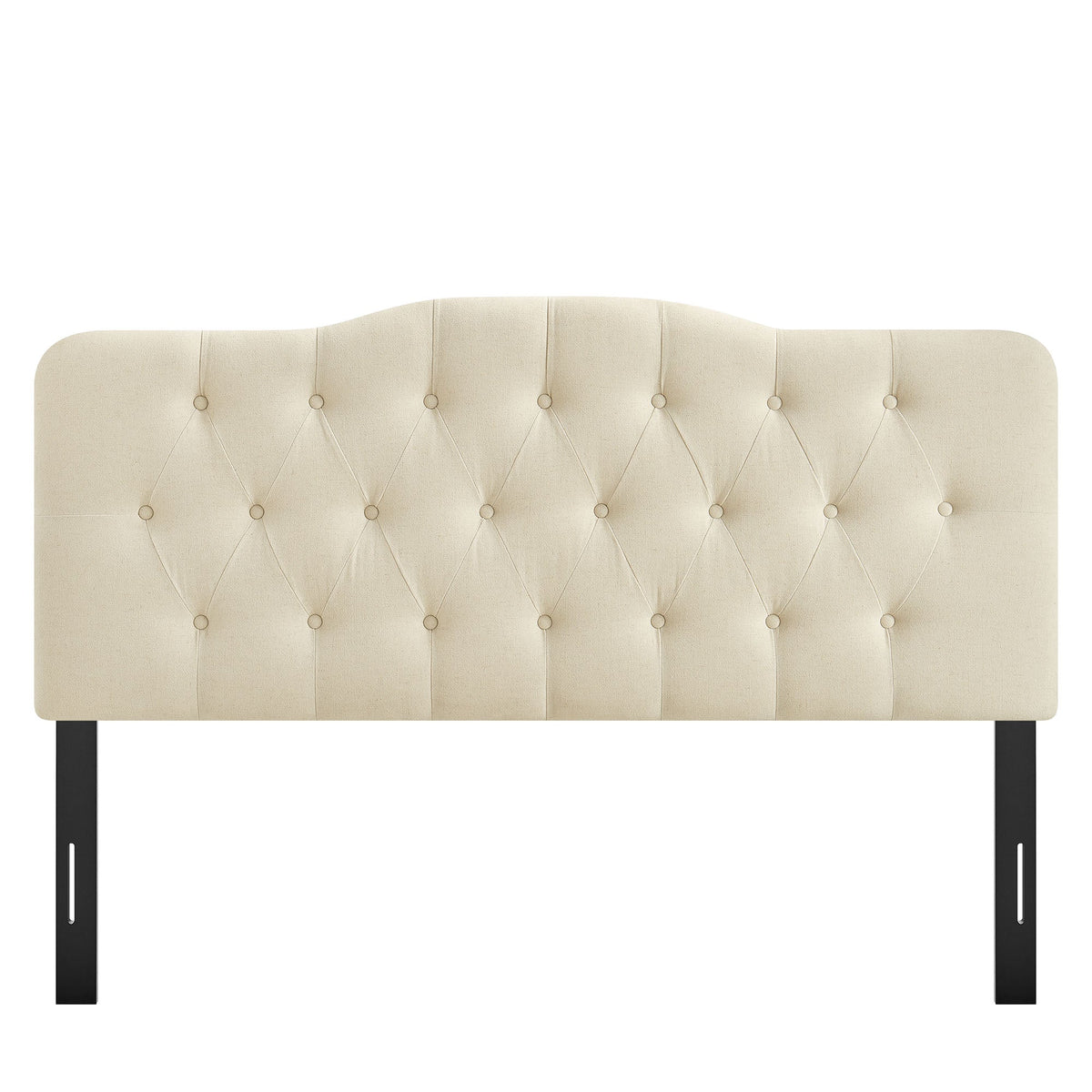 Annabel Premium Linen Blend Headboard beige tufted fabric with diamond stitching by Modway on Tampa Home & Garden Store