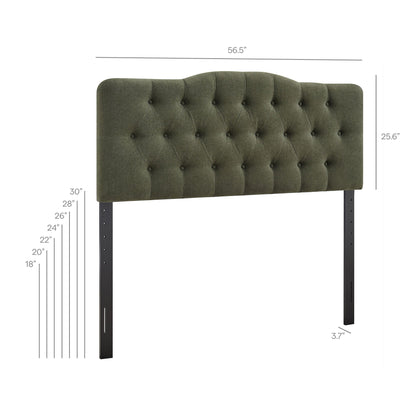 Annabel Linen Blend Headboard by Modway, olive green tufted upholstery with metal legs on Tampa Home & Garden Store
