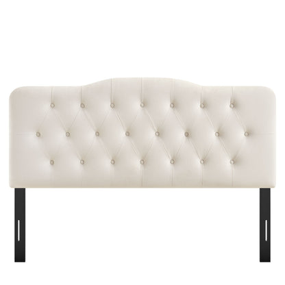 Headboard Annabel stain-resistant performance velvet cream with diamond tufting by Modway on Tampa Home & Garden Store
