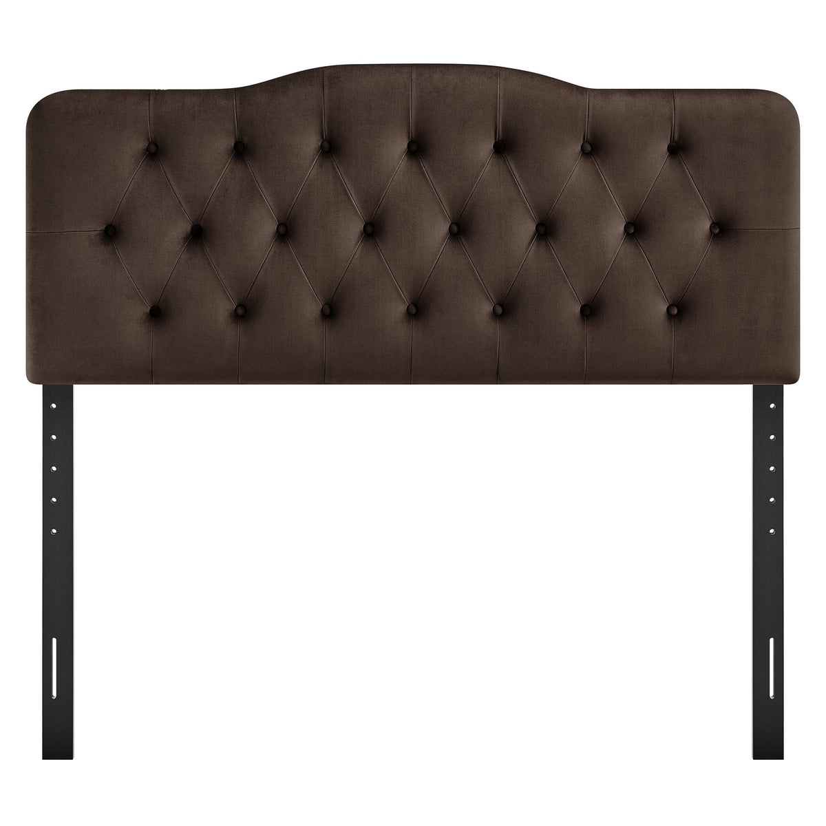Annabel stain-resistant velvet headboard in dark espresso with diamond tufting by HouseOfZazla on Tampa Home & Garden Store