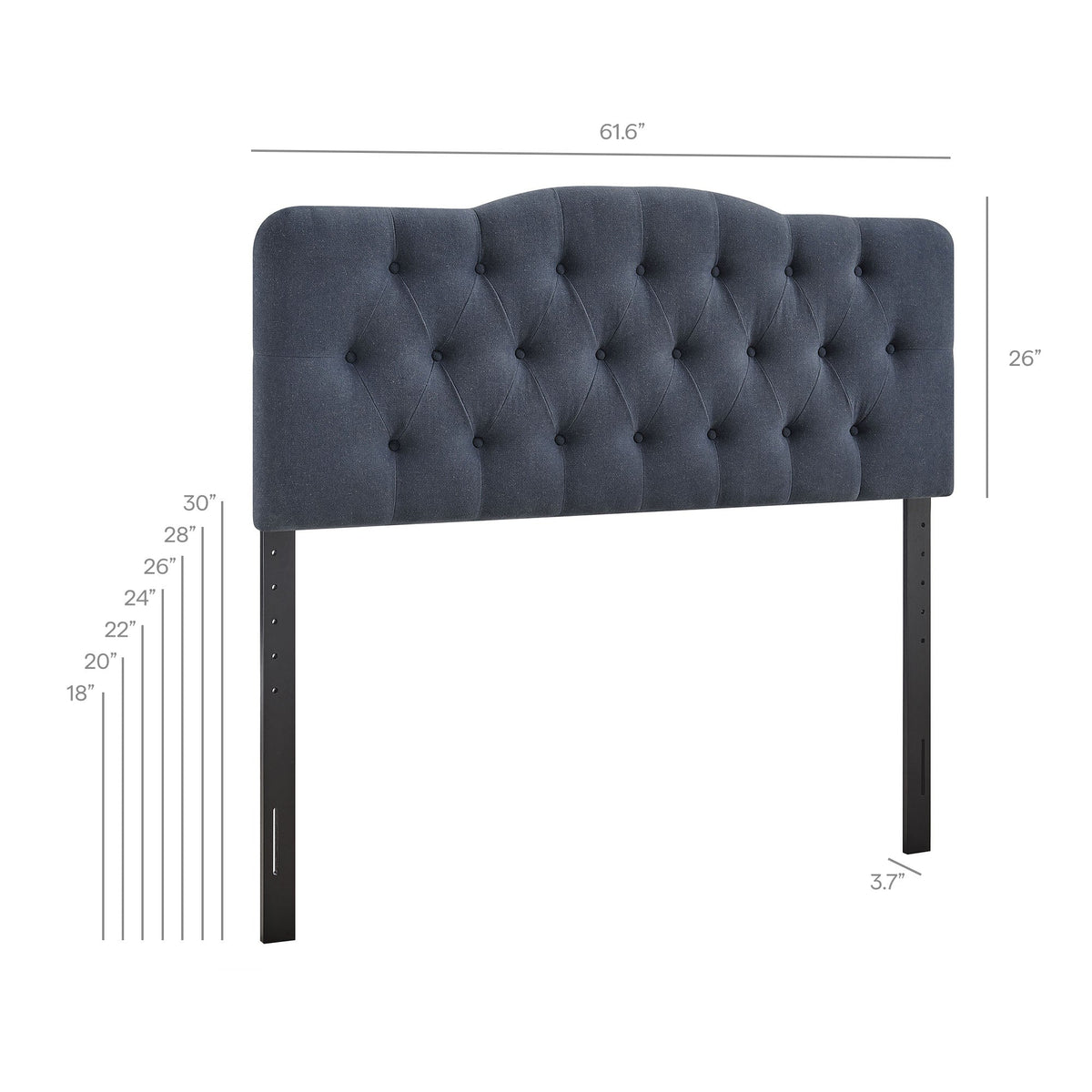 Annabel Premium Linen Blend Headboard by Modway, navy tufted fabric with buttons on Tampa Home & Garden Store