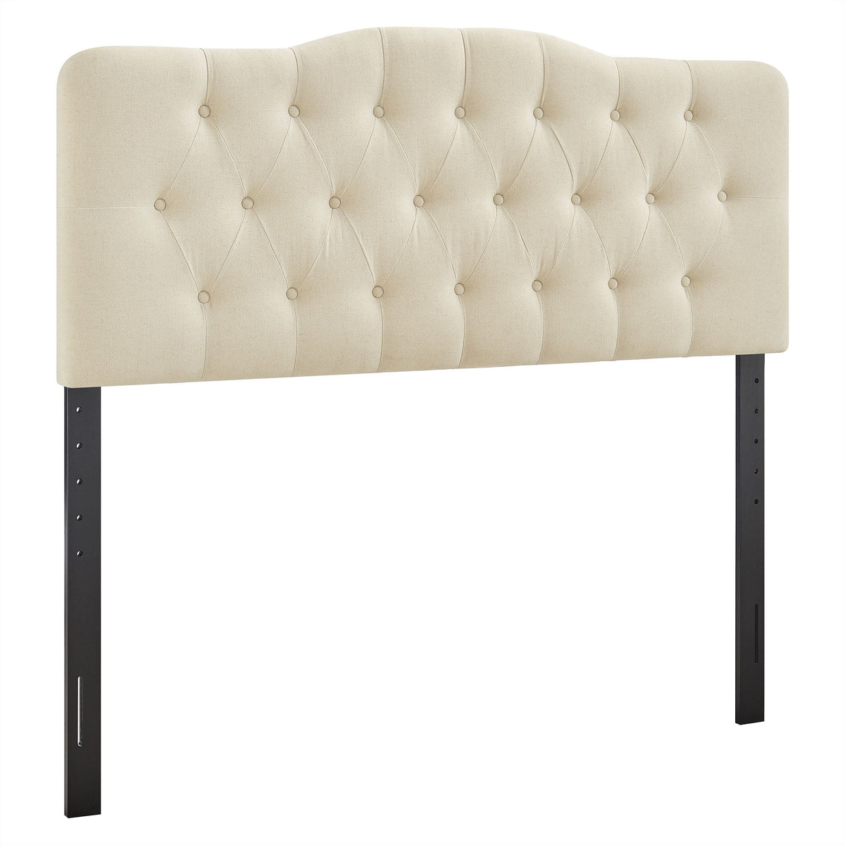 Annabel Linen Blend Headboard by Modway, tufted fabric with diamond tufting and black legs on Tampa Home & Garden Store