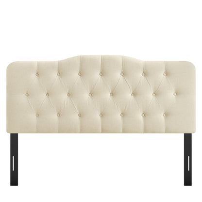Annabel Premium Linen Blend Headboard beige tufted with diamond button details by HouseOfZazla on Tampa Home & Garden Store