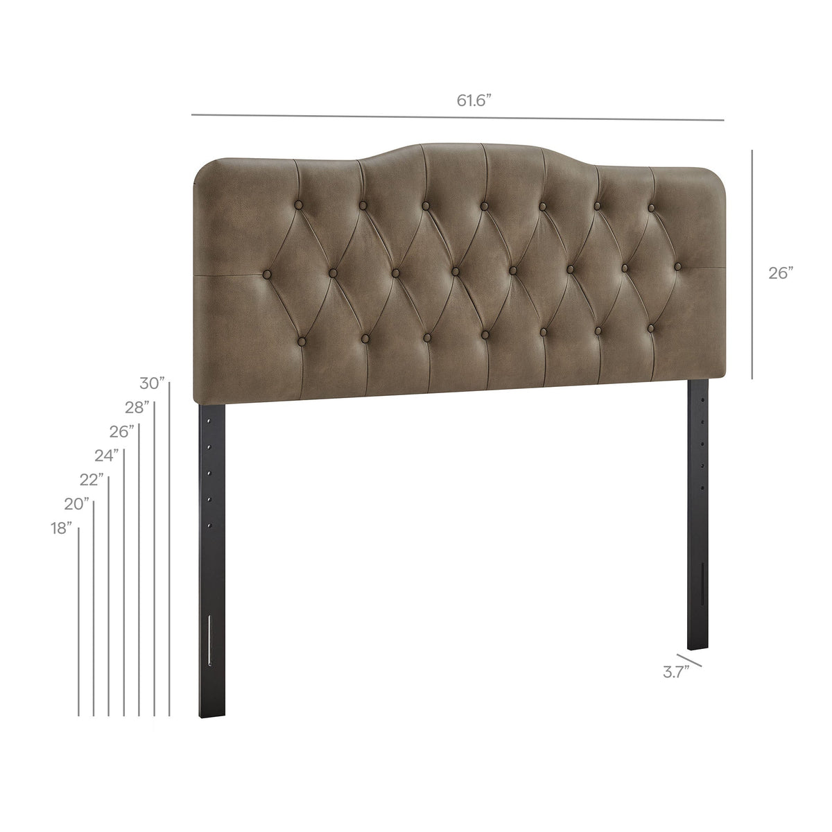Annabel Faux Leather Headboard taupe with button tufting and top by Modway HouseOfZazla on Tampa Home & Garden Store