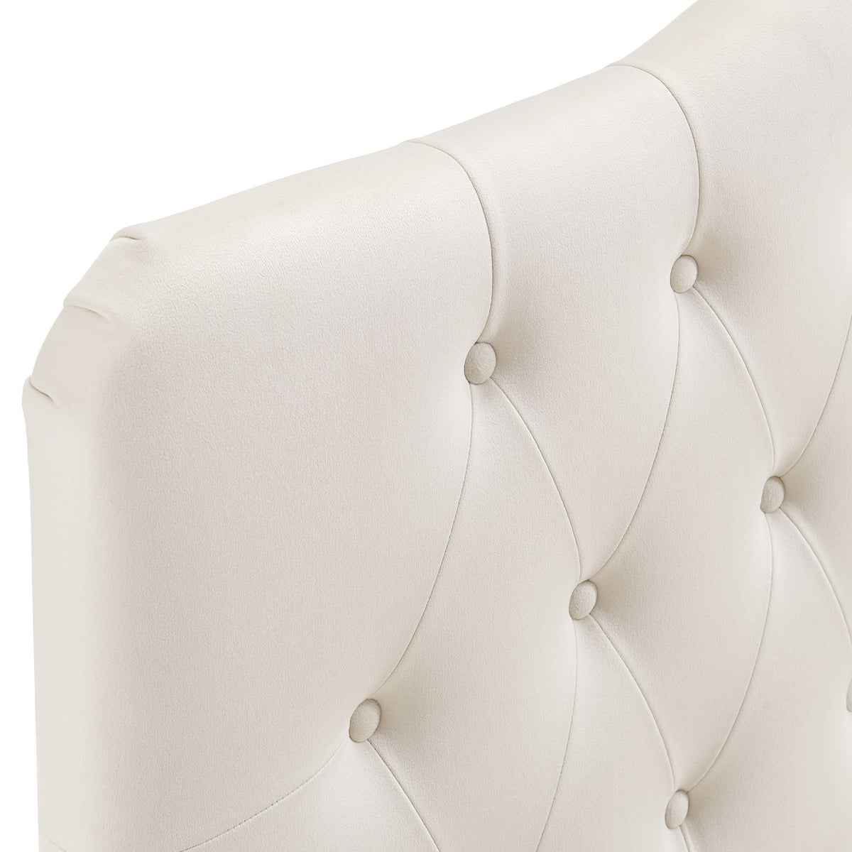Annabel stain-resistant velvet headboard in cream with tufted button accents by Modway on Tampa Home & Garden Store