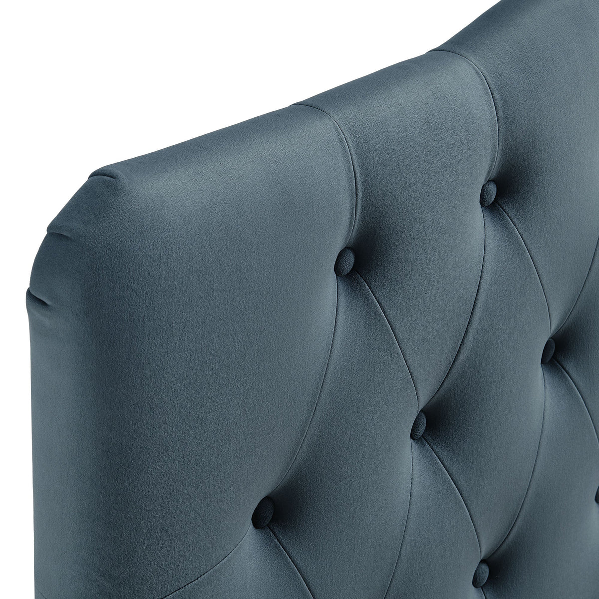Annabel Stain-Resistant Performance Velvet Headboard in blue velvet with tufted detailing on Tampa Home & Garden Store