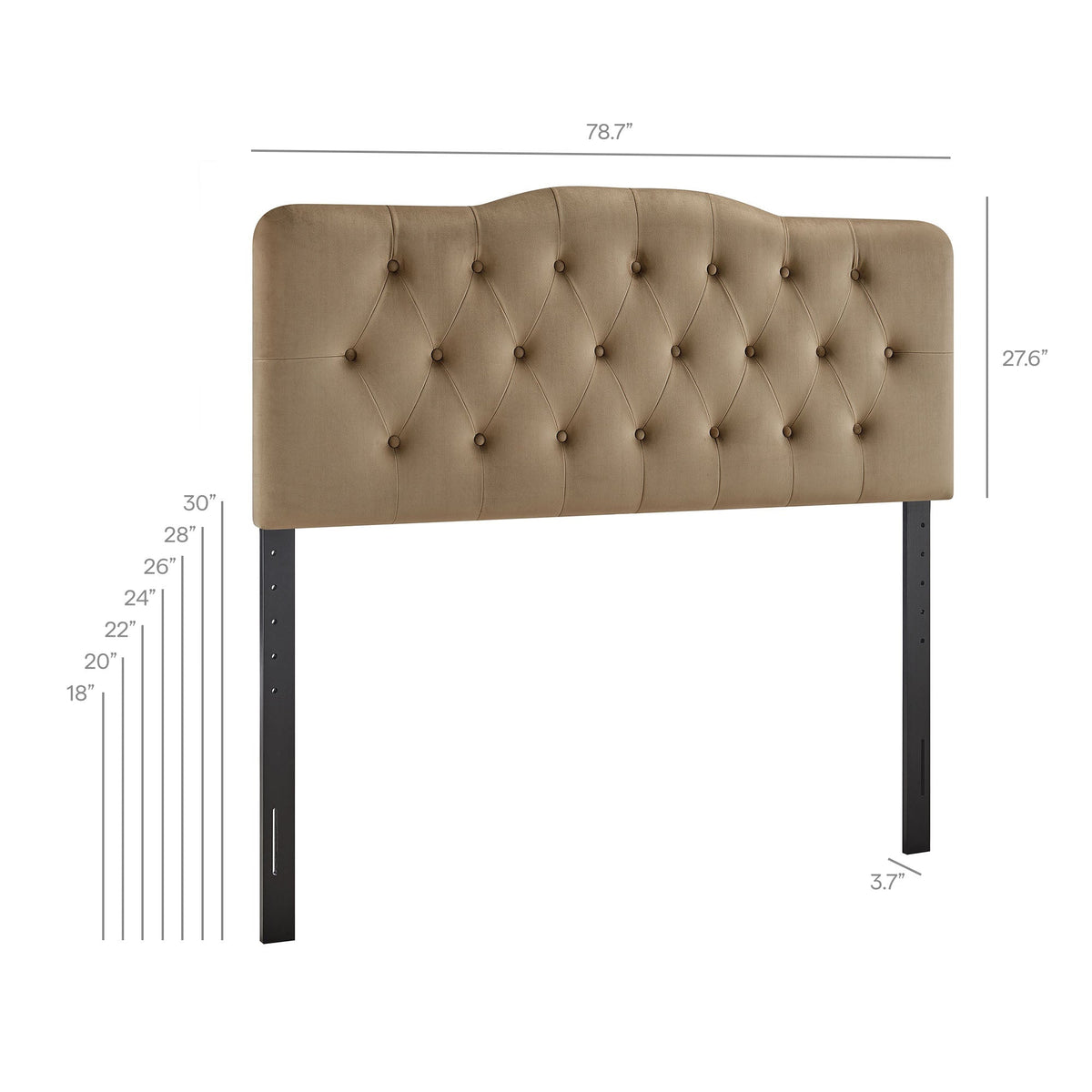 Annabel stain-resistant velvet headboard in tan with diamond tufting by Modway on Tampa Home & Garden Store