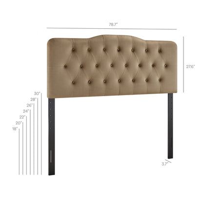 Annabel stain-resistant velvet headboard in tan with diamond tufting by Modway on Tampa Home & Garden Store