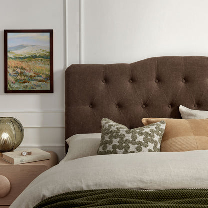 Annabel premium linen blend headboard by Modway, brown tufted fabric with diamond tufting on Tampa Home & Garden Store