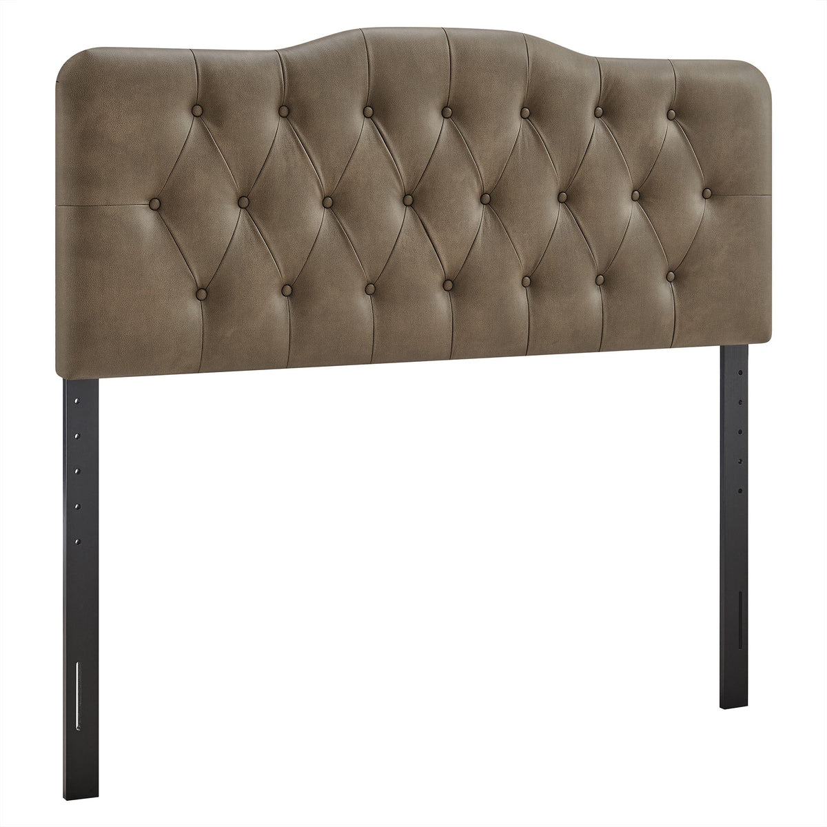 Annabel vegan leather headboard brown tufted HouseOfZazla brand headboard on Tampa Home & Garden Store