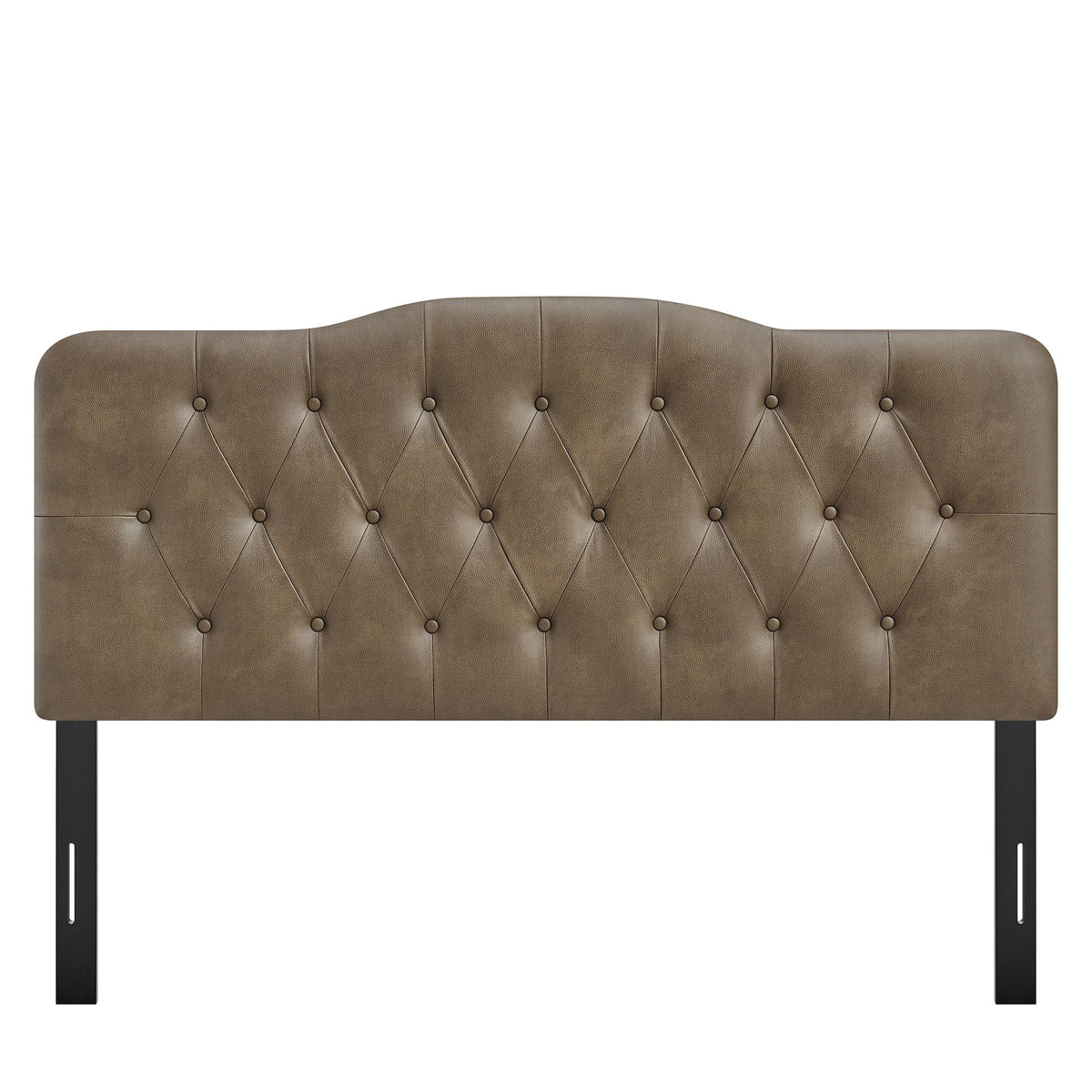 Annabel vegan leather headboard brown tufted with button tufting by Modway on Tampa Home & Garden Store