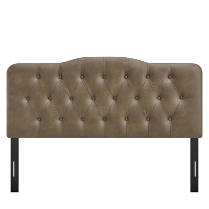 Annabel vegan leather headboard brown tufted with button tufting by Modway on Tampa Home & Garden Store