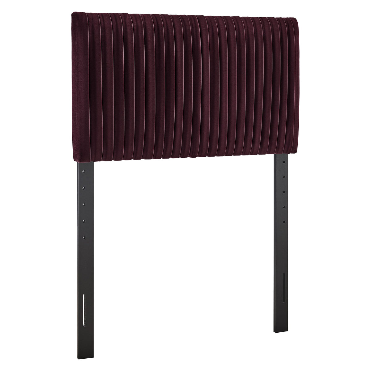 Headboard Eloise stain-resistant velvet burgundy with vertical tufting and metal legs on Tampa Home & Garden Store