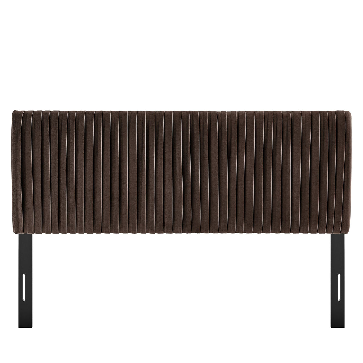 Eloise Stain-Resistant Performance Velvet Headboard by Modway, brown with black metal legs on Tampa Home & Garden Store