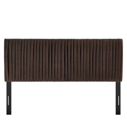 Eloise Stain-Resistant Performance Velvet Headboard by Modway, brown with black metal legs on Tampa Home & Garden Store
