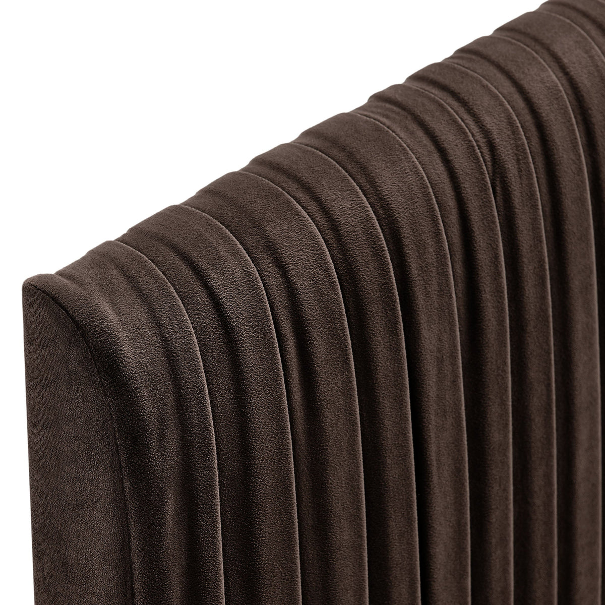 Headboard Eloise stain-resistant velvet brown with channel tufting by HouseOfZazla on Tampa Home & Garden Store