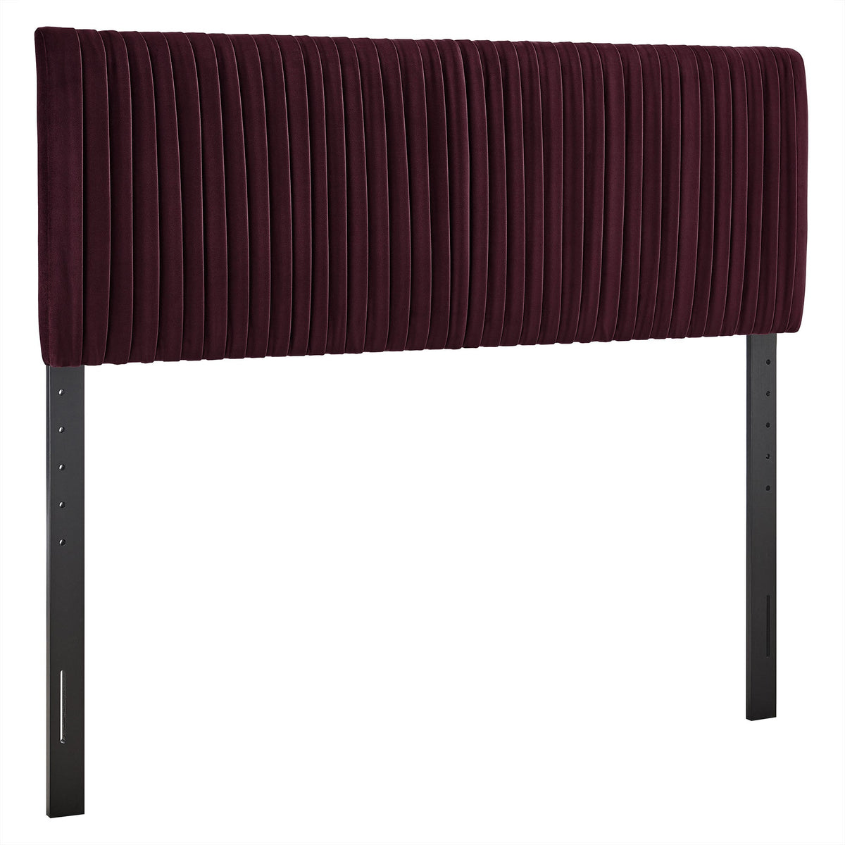 Eloise stain-resistant velvet headboard in burgundy with vertical channel tufting on Tampa Home & Garden Store