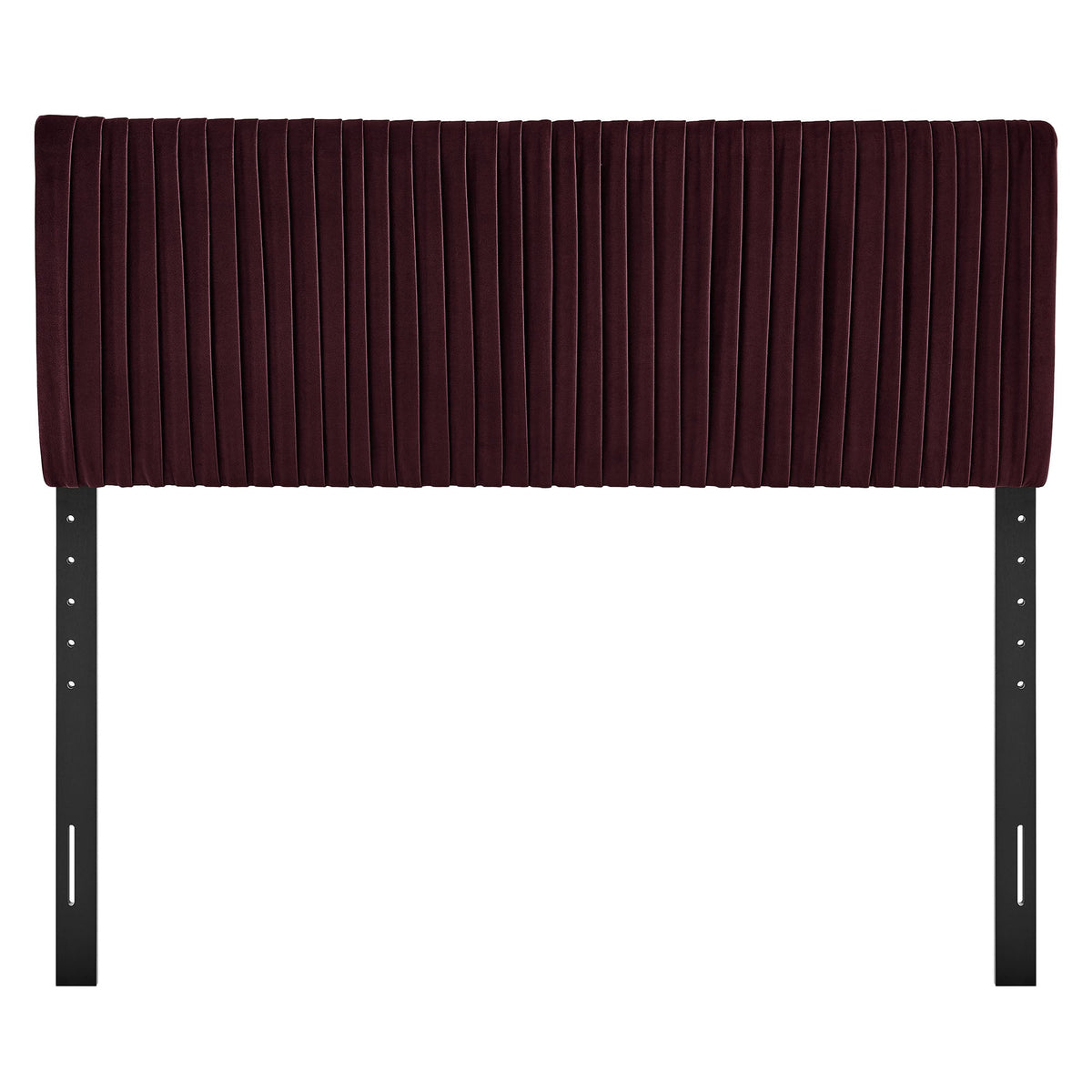 Eloise headboard stain-resistant velvet burgundy with vertical channel tufting on Tampa Home & Garden Store
