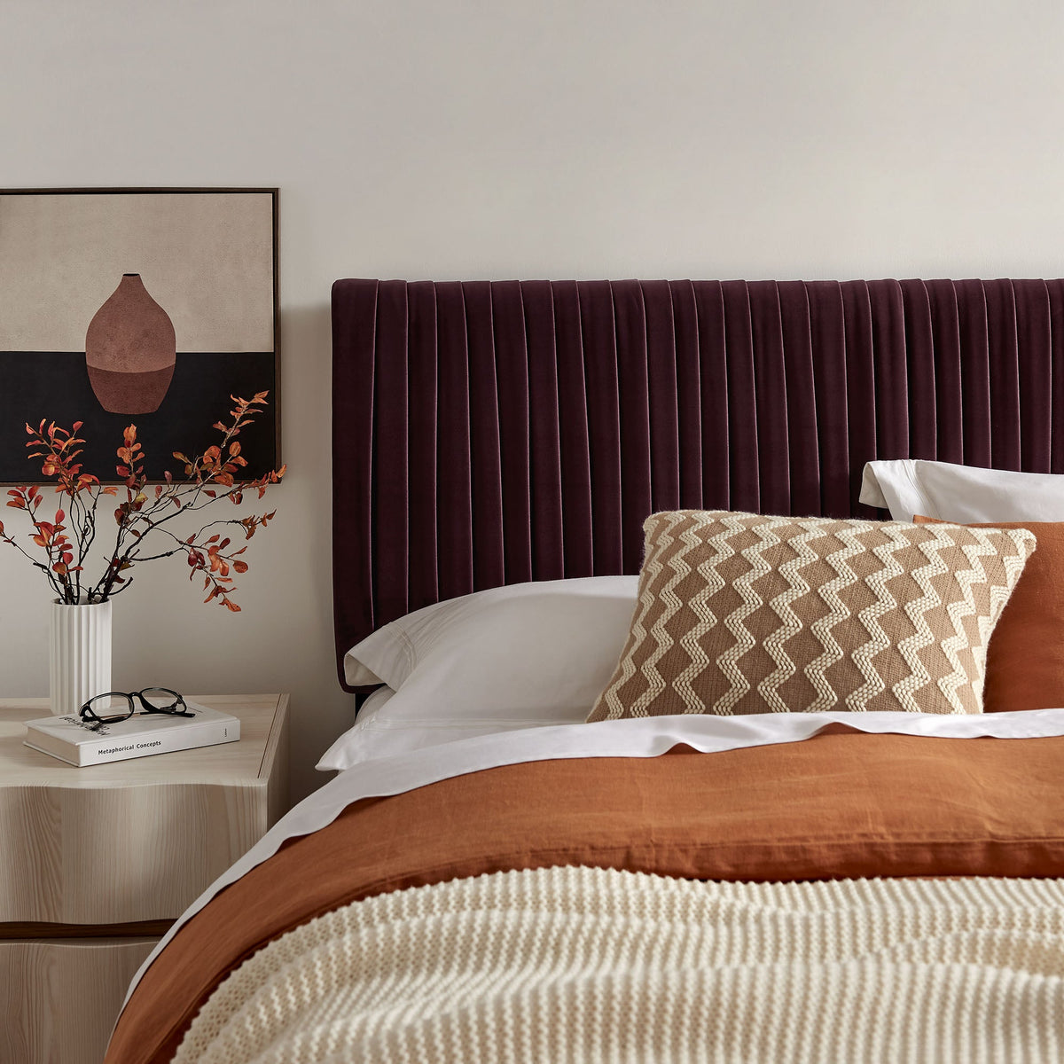 Eloise stain-resistant velvet headboard burgundy channel-tufted by Modway on Tampa Home & Garden Store