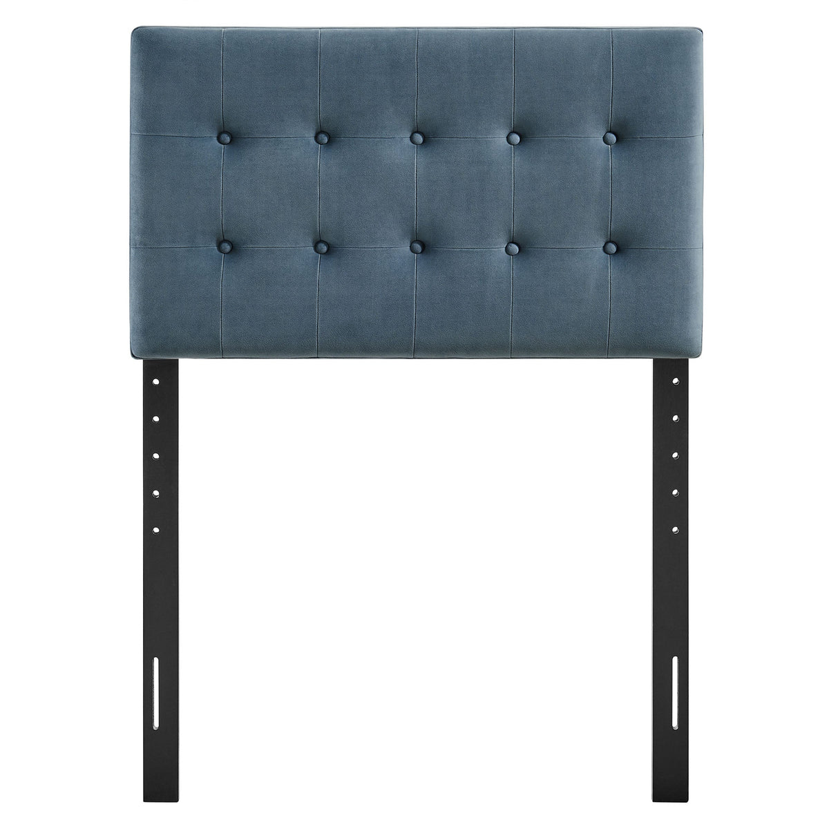 Emily Stain-Resistant Performance Velvet Headboard in blue velvet with tufted square panels by Modway on Tampa Home & Garden Store