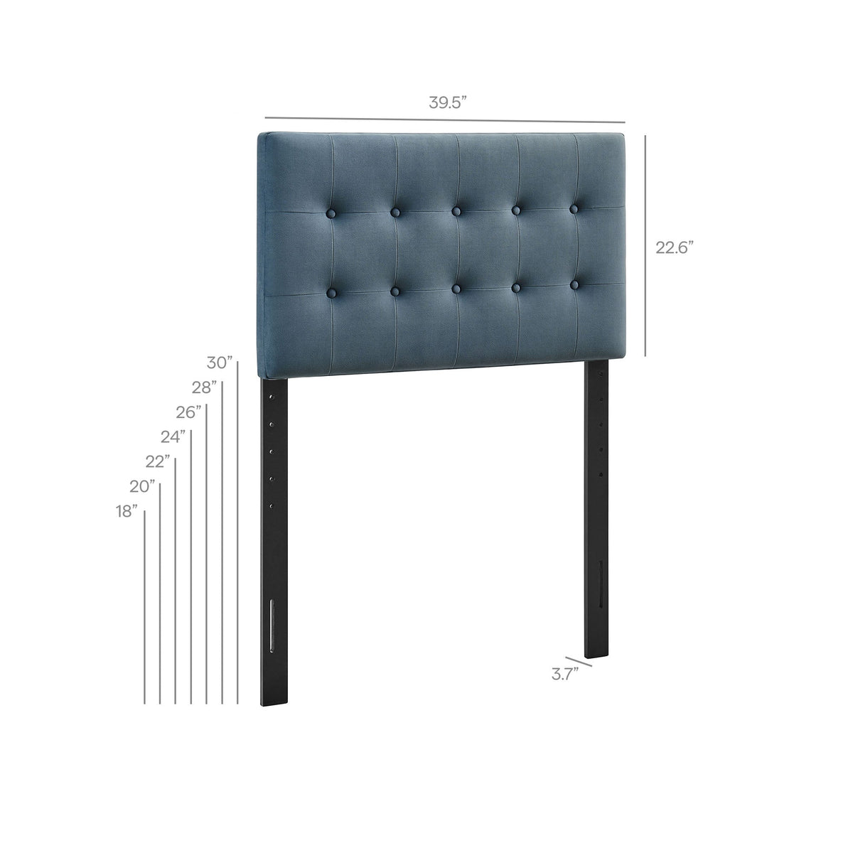 Emily Stain-Resistant Velvet Headboard by Modway, blue tufted velvet HouseOfZazla on Tampa Home & Garden Store
