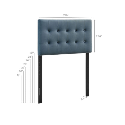 Emily Stain-Resistant Velvet Headboard by Modway, blue tufted velvet HouseOfZazla on Tampa Home & Garden Store