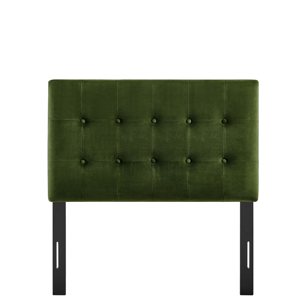 Emily Stain-Resistant Velvet Headboard by Modway in emerald green with tufted panels on Tampa Home & Garden Store
