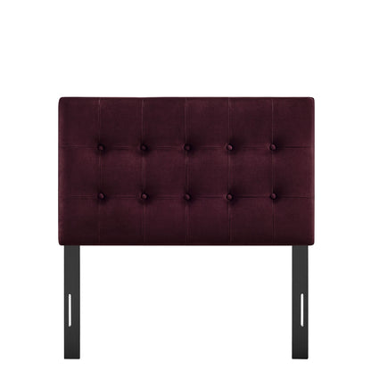 Emily Stain-Resistant Velvet Headboard burgundy tufted panel by HouseOfZazla on Tampa Home & Garden Store