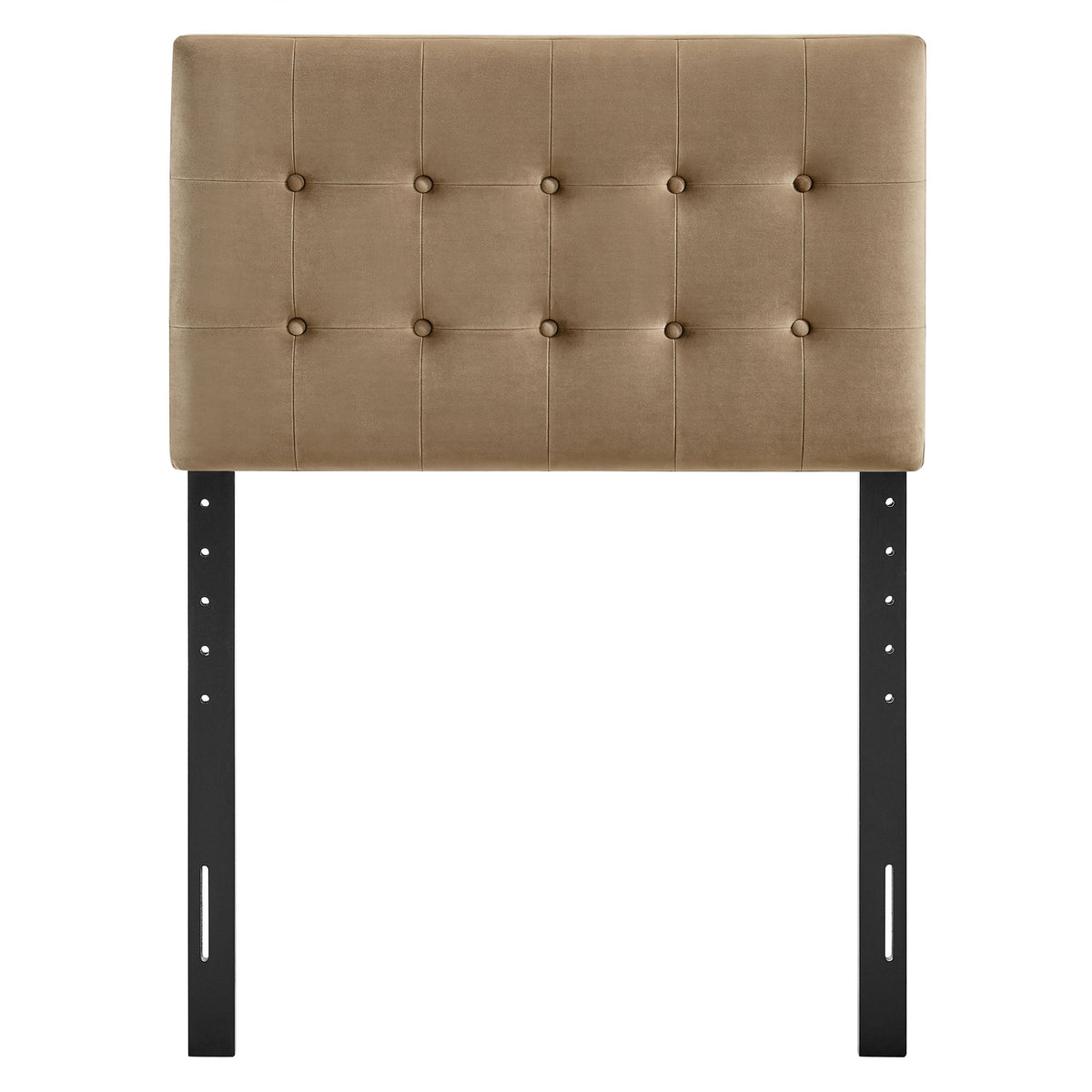 Emily Stain-Resistant Performance Velvet Headboard tan tufted with button accents by Modway on Tampa Home & Garden Store
