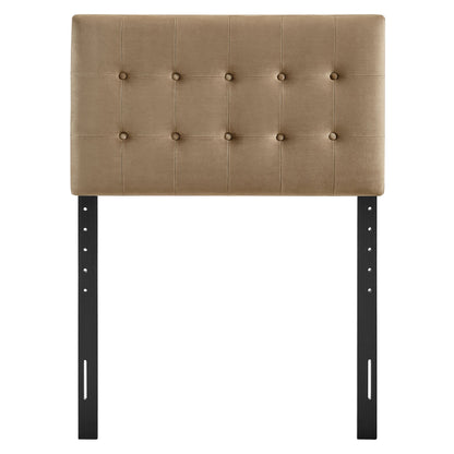 Emily Stain-Resistant Performance Velvet Headboard tan tufted with button accents by Modway on Tampa Home & Garden Store